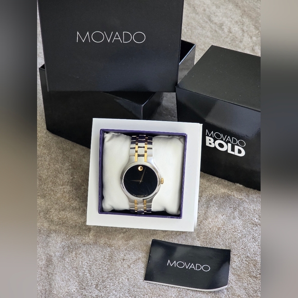 CYBER MONDAY⌚️Men's Movado Swiss Museum Classic Two-Tone Watch Christmas⌚️ - Picture 2 of 4